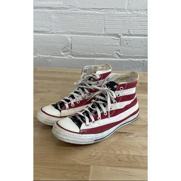 Converse Red/White/Blue All Star Unisex Adults Lace Up Closed Toe Shoes Size 10 - Picture 1 of 9